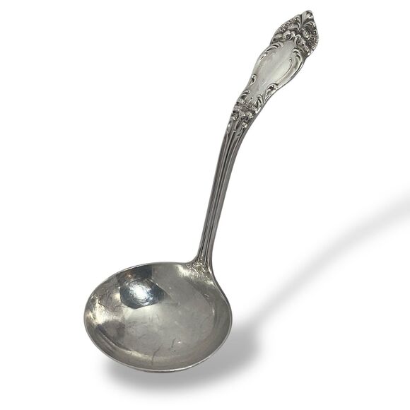 Reed & Barton Silverplate Tiger Lily 6.5” Gravy Sauce Ladle Silverware Antique - Picture 1 of 6